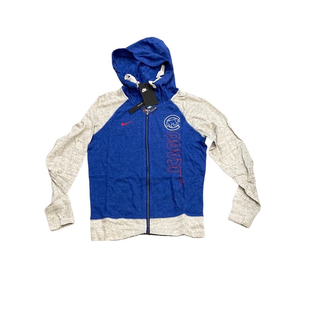 Chicago Cubs Nike Women’s Pocket Gym Vintage Zip Up Hoodie Sweatshirt Small